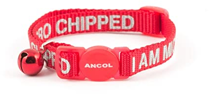 Ancol I Am Micro Chipped Safety Cat Collar - Reflective Comfortable Pet Accessory with Break Away Buckle - Kitten Walking Neckband