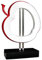CLE Skulptur Apfel VIII Outline rot-Weiss auf Sockel