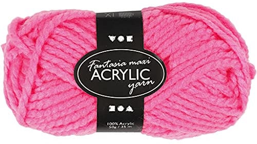 Creativ Company Laine acrylique Fantasia, 45 m, rose néon, 50 gr