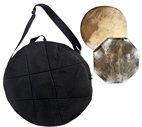 Shamandrum Tasche Rund Schwarz Gepolstert Ø 40 cm Schamanentrommel Trageriemen