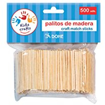 Dohe 18106-Pack de 500 palitos de Madera, Color Natural (18106)