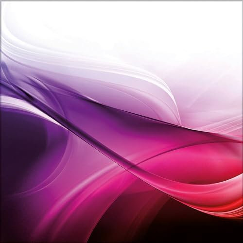 artissimo Glasbild 30x30 cm abstrakte Welle in Lila und Pink AG2081A – Bild aus Glas, modernes Wandbild mit Farbverlauf, abstrakte Wanddeko quadratisch