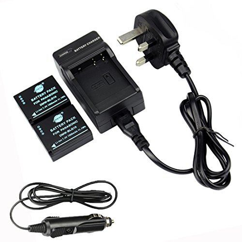 DSTE DMW-BLG10 2-Pack Spare Battery and DC120U Travel Charger Compatible with Panasonic DMW-BLG10E DMW-BLE9 DMW-BLE9E LUMIX DC-LX100 II DMC-GF3 DMC-GF5 Camera