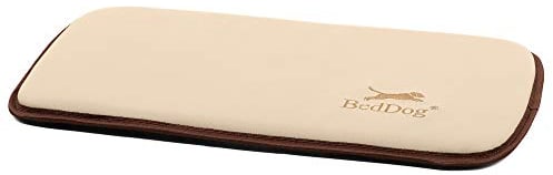 BedDog® Hundematte Polly - Komfortables Hundekissen, langlebige Haustier-Unterlage aus Kunstleder, Hundebett, S (50x30cm), Melange, beige
