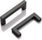 PinLin 5 Pack Kitchen Cabinet Door Handles Stainless Steel Bedroom Dresser Cup Board Pulls Hole Centre 90mm Width 12mm Black Square T Bar Handle