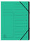 Exacompta 540703E Premium Ordnungsmappe geheftet. Aus extra starkem Colorspan-Karton DIN A4 7 schwarze Fächer und 2 Gummizüge mit Organisationsdruck Ringmappe Register-Mappe grün