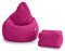 Loft 25 – Pouf poire pour gamer, pour extérieur et intérieur, résistant à l’eau, design ergonomique pour le soutien du corps, durable et confortable (pouf et repose-pieds, cerise)