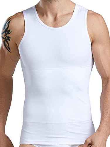 HANERDUN Kompressionsunterwäsche Tank Top Herren | Bauchweg Body Shaper Figurformendes Unterhemd für Männer | Sport Fitness Bodyshaper