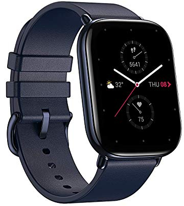 Zepp E Smartwatch Orologio intelligente fitness tracker circolare con frequenza cardiaca, SpO2 e monitoraggio del sonno REM, corpo in acciaio inossidabile con cinturino Android e IOS (Blue)