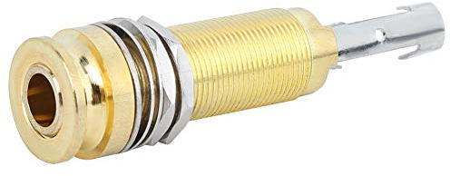 E-Gitarre End Pin Jack, Zubehör für Musikinstrumente Wird für E-Gitarre, E-Bass, Plug-In-Akustikgitarre und Plug-In-Ukulele verwendet(Gold)