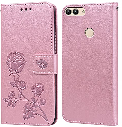 Hülle für Huawei P Smart 2018 Handyhülle,Klappbar Tasche Case,Standfunktion,Kartenfach,Silikon Bumper,Stoßfeste Schutzhülle Cover für Huawei P Smart 2018