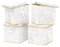 DAMAHOME Storage Cubes with Lids - 11inch Foldable, Fabric Dual Handles Storage Box, Closet Organizer Shelf Baskets, Nursery Bins for Home&Office 4-Pack (Marble)
