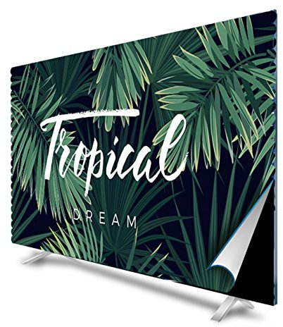 DRILLYR Universal TV Dust Cover for 49-75 Inch Flat/Curved screen Television, Waterproof TV Screen Protector Indoor Bedroom Living Room Decoration,49inch