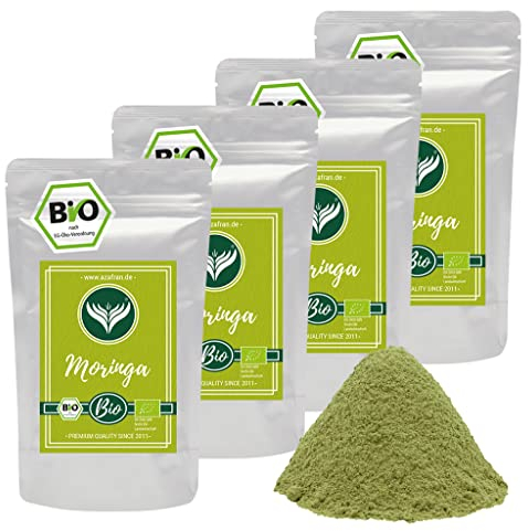 Azafran BIO Moringa Pulver ohne Zusätze / 100% Moringa Oleifera gemahlen / Moringa Pulver aus den Blättern vom indischen Wunderbaum 1kg
