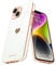 Teageo for iPhone 14 Case Cute Heart Pattern for Women Girls Slim Luxury Bling Plating Soft TPU Anti-Scratch Shockproof Bumper Phone Case for iPhone 14, White