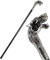 EdirFtra Wolf Spazierstock, Vintage Männer Spazierstock, 87cm Silber Metall WolfskopfElegant Gentleman Spazierstöcke Cosplay Stöcke für Männer und Frauen