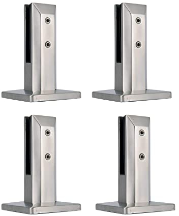 PHASFBJ 304 schwere Edelstahl-Treppen-Pool-Klemme, Geländer Balkon Glaszaun Schelle Boden Stehtreppe Balkon, Pool Glass Spigots Pfostenbalustrade,Silber