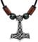 Sterll Men's Leather Necklace Real Silver 925 Thor Mytic Viking Hammer Pendant Eco Packaging Small Gifts for Men