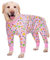 BT Bear Elastischer Haustier-Einteiler für große Hunde, schützt Gelenke, Anti-Haare, Lecken, Wundschutz, Haustier-Pyjama, Overall für mittelgroße und große Hunde (XXL, rosa Blumen)