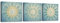 PIY PAINTING Lot de 3 Peinture sur toile de Motif géométrique, Images de style bohème imprimées sur toile, bleu décoration murale Avec cadre en bois pour Salon Chambre Cuisine Salle de yoga 30 x 30 cm