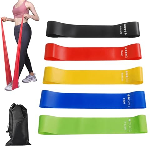 5 Stück Gummiband Training, Sportbänder, Stretch Band, Gymnastik Gummiband, Resistance Bands, Gymnastikband, Widerstandsbänder Krafttraining, Widerstandsbänder
