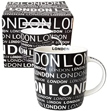 Black & White London Coffee Tea Ceramic Cup Mug