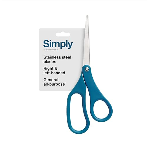 Fiskars 8 Scissors for Home & Office, Stainless Steel Scissors, All Purpose Cutting for Home, Arts & Crafts, Blue