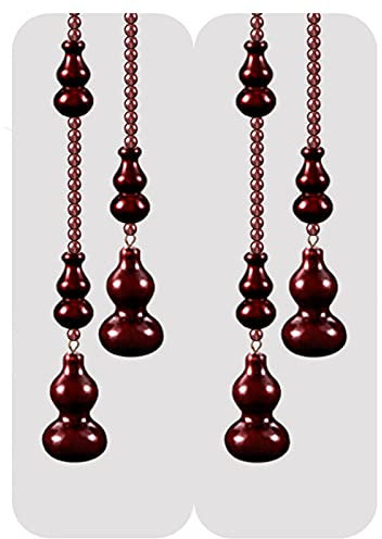 Beaded Curtain, Customizable Decorate Panel Screen Divider, Peach Wood Partition Used for Doorway Passage Terrace Pergola Living Room, Various Sizes
