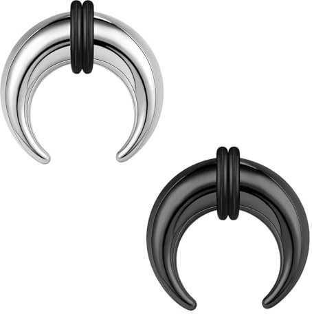ZS 2 Stück Pincher Tapers Septumringe, 2G 4G 6G 8G 10G 14G 16G Buffalo Horseshoe Stretcher Expander Piercing Nasen Ohr Messgeräten Für Damen Herren (4g, 12mm)