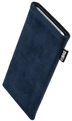 fitBAG Classic Blau Handytasche für Google Pixel 8a Tasche aus original Alcantara mit Microfaserinnenfutter | Hülle mit Reinigungsfunktion | Made in Germany