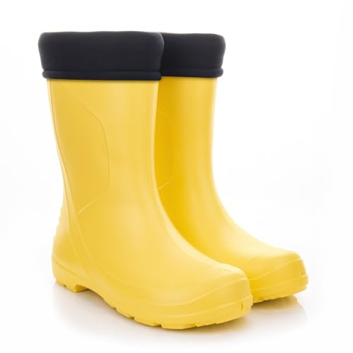 Lemigo Stivali da Pioggia Molto Leggeri da Donna in Schiuma EVA con Fodera Interna DAKOTA 36-42 EU (Giallo, 41)