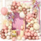 Teselife 143 Pezzi Kit Arco Palloncini Beige Nudo, Kit Ghirlanda Palloncini per Feste Crema Albicocca Rosa Oro Rosa per Compleanno Baby Shower Matrimonio Anniversario Carnevale Feste Forniture Decor