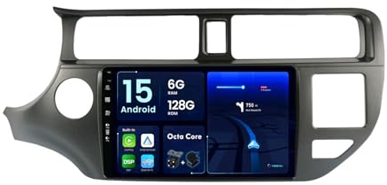 BXLIYER - 6G+128G - Android 15 Autoradio Passt für Kia K3 Rio (2011-2015) - Kabellos CarPlay/Android Auto/DSP - LED Kamera & MIC - IPS 9 Zoll 2 Din - DAB Lenkradsteuerung Fast-boot 360-Camera WIFI AHD