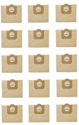 Bolsa for el polvo de 15 Uds. Compatible con KARCHER WD3. Compatible con Premium WD 3.300 M WD 3.200 WD3.500 P 6.959-130. Bolsa de basura for aspiradora