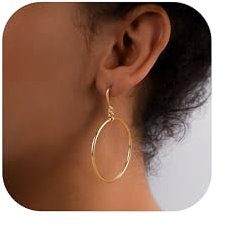Dochais Silber 925 Ohrringe Gold Creolen Minimalistische 14K Gold Creolen Hypoallergene Ohrring für Damen Frauen Mädchen(Gold2)