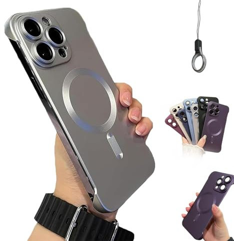 Hohny Zentric Phone Case, Frameless Matte Pc Ultra Thin For iphone 15 14 13 12 11 Pro Max Case, Ultra-Thin Bare Metal Feel (For iPhone15Promax,Silver)