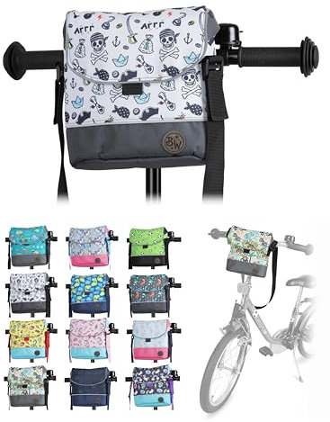 BAMBINIWELT Kinder Lenkertasche – Fahrradtasche für Kinder, Laufradtasche & Lenkerkorb mit Schultergurt – kompatibel mit Puky, Woom & Roller – wasserabweisend & robust, Farbe: Modell 27