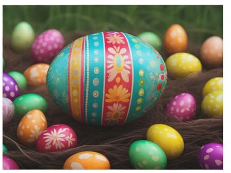 Bunte Ostereier-Flanelldecke – weich und warm, luxuriöse Textur, vielseitig einsetzbar – Größe XL