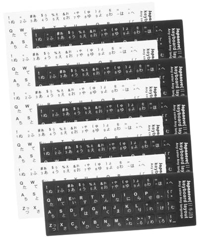 Hoement 10pcs Japanese Keyboard Stickers for Laptop Computer Key Covers Keyboard Labels for Learning Typing at Home Office