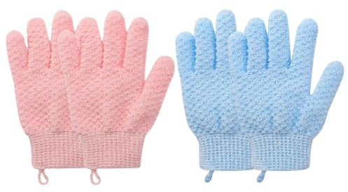 BELLIFFY 4 Stück Peeling Duschhandschuhe Aus Langlebigem Material Zur Tiefenreinigung Für Körper Nacken Und Schultern Badehandschuhe Gegen Abgestorbene Haut Vielseitig Einsetzbar