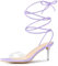 Allegra K Sandali da donna con tacco a spillo trasparente con cinturino trasparente Viola 37.5
