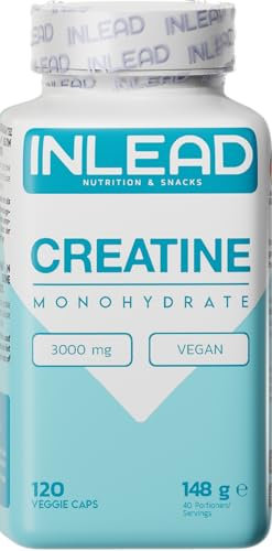 INLEAD - Creatine Monohydrate Caps | Reines Kreatin für Muskelaufbau und Kraftsteigerung - 90 Veggie Kapseln