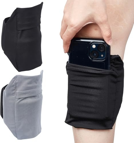 NICENEEDED Handy Beingurte Für Unterwegs Verstellbare Smartphone Beintasche Für Damen Und Herren Schwarzer Rutschfester Handyhalter Aus Kalbsleder