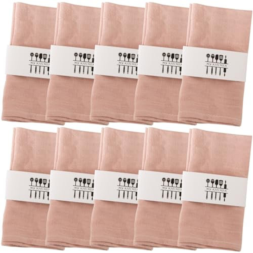 Tovaglioli in Lino 40 x 40cm Tovaglioli di Stoffa in Cotone Verde Salvia Riutilizzabili Tovaglioli Sostenibili in Tessuto per Feste,Matrimoni,Ristoranti,Casa (Rosa-30 Pezzi)