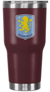 FOCO Officially Licensed Aston Villa FC Football 850ml/30oz Insulated Travel Tumbler