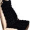 Verdickte Plüsch Autositzkissen Set, Winter Universal Autositzschoner mit Rückenlehne Kopfstützen, für die Meisten Fahrzeugsitze (Black,Front Row1PC)