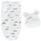 ZEPIQOR 1 Stück Pucksack Baby 0–3 Monate Baby Pucktuch mit Kopfschutz für Mädchen Junge Baby Schlafsack für Neugeborenen Kleinkinder 100% Bio-Baumwolle Baby Swaddle Decke für Säuglinge Unisex（grau）