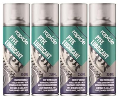 MIXEL PTFE Grease Lubricant Spray, Long-Lasting Protection, Reduces Friction And Wear, Easy-To-Apply, Perfect For Home, Workshop, Machines, Tools, Gears, Chains, 250ml, (4 Pcs)