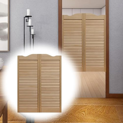 IMUNKT Porte Battante, Porte Saloon, Porte Persienne avec Charnières, Porte Western Porte De Séparation, pour Salle De Bain, Cuisine, Emporium(Wood,150x90cm(59x35.4in))
