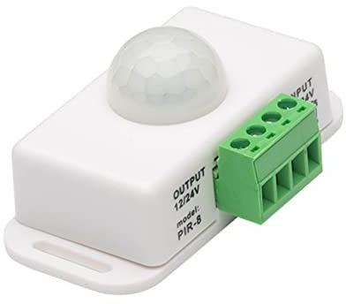 Lurrose 12V Bewegungssensor drinnen Infrarotsensor Außensensorlicht bewegungsmelder licht Nacht Detektoren Pir-Sensor bewegungssensor licht 12-Volt-Timer elektronisch Weiß